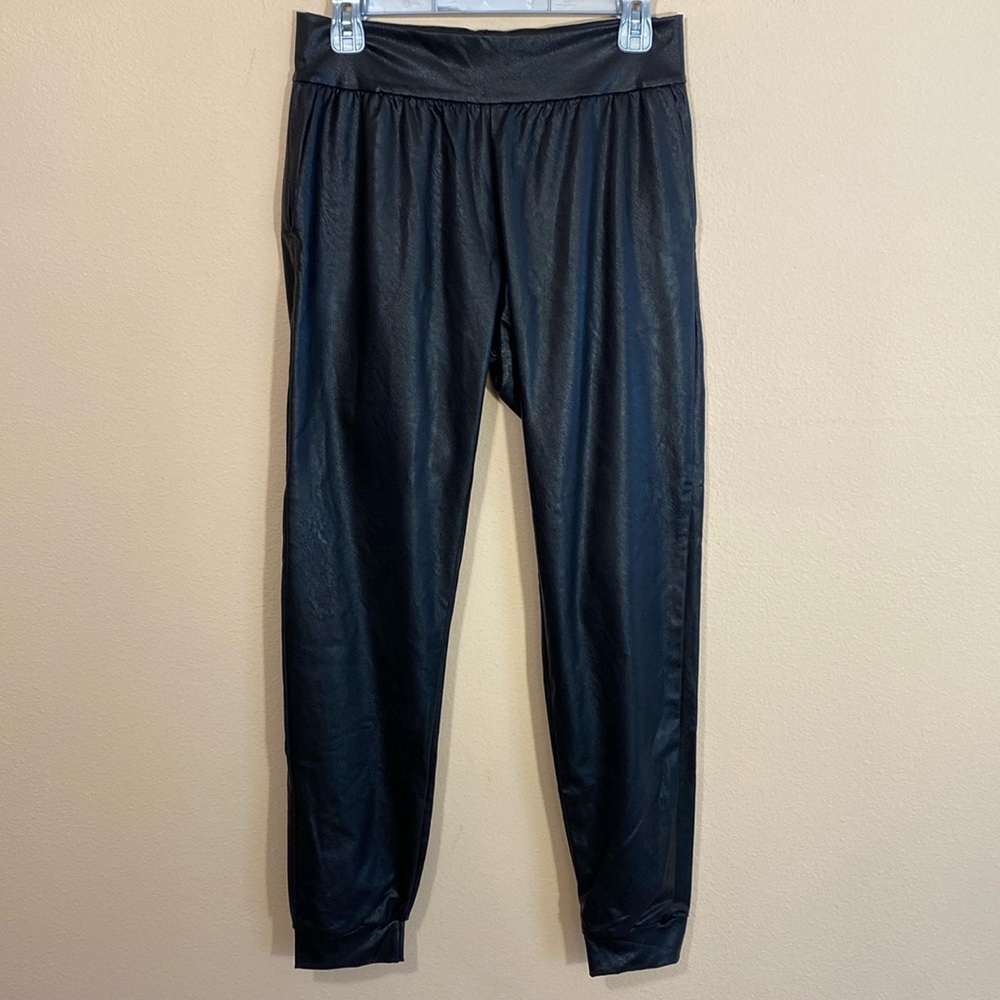 NWT Commando Black Faux Leather Jogger Pants Medium